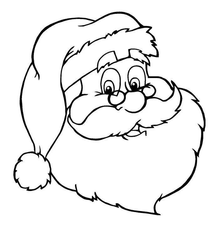 Caras de Papá Noel para pintar | Colorear imágenes