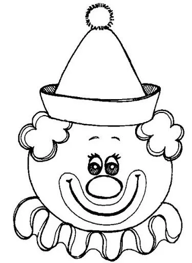 CARAS DE PAYASO PARA COLOREAR
