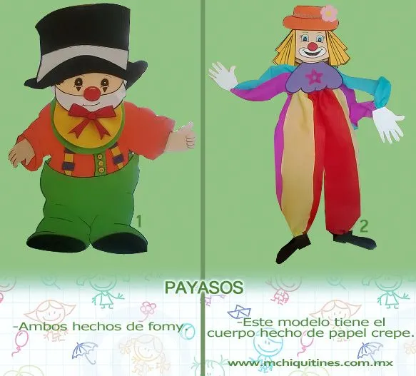 Caras de payasos en foami - Imagui