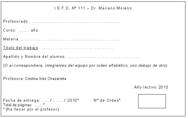 Portada para trabajos practicos - Imagui
