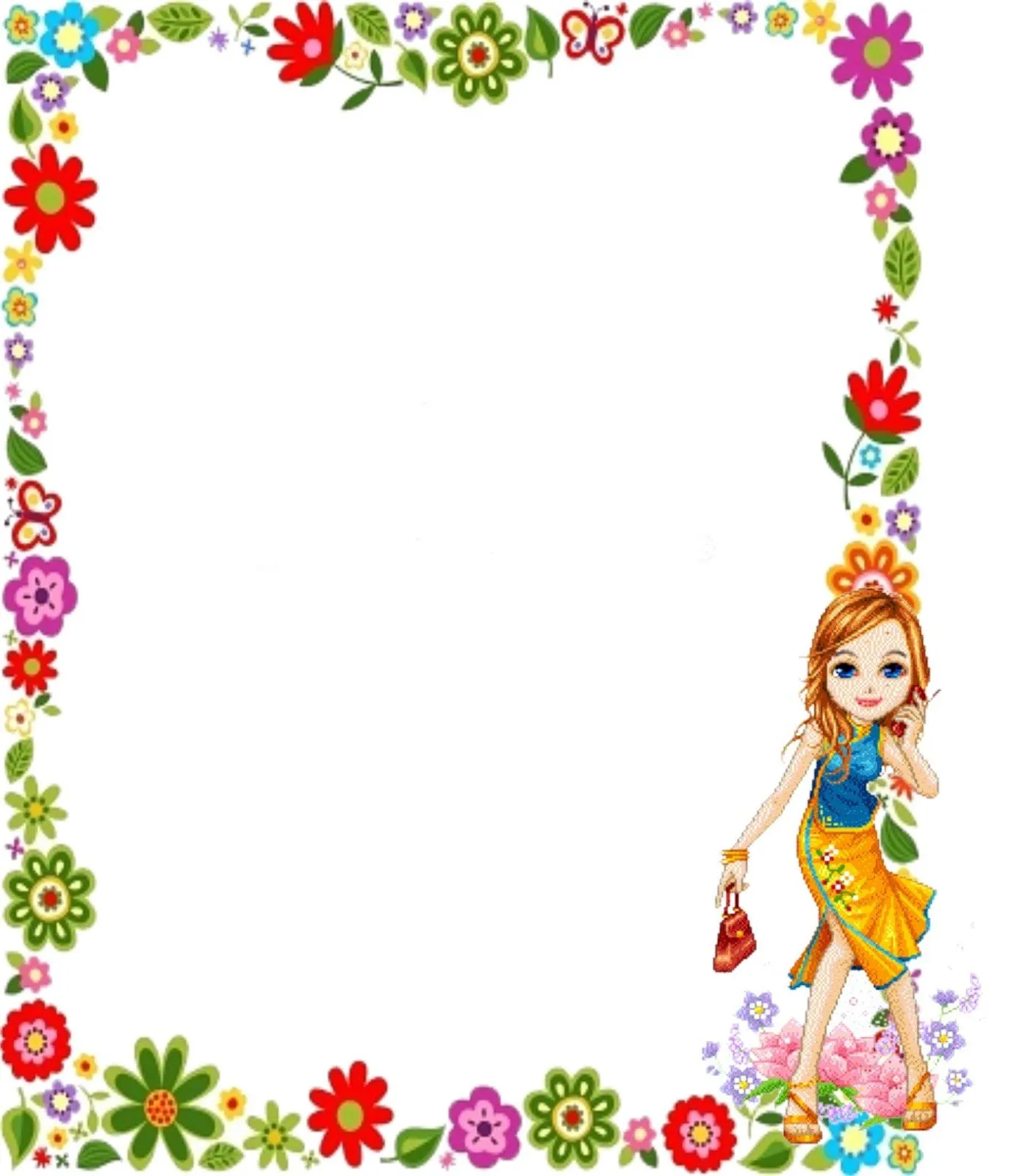 Caratulas con bordes de flores - Imagui