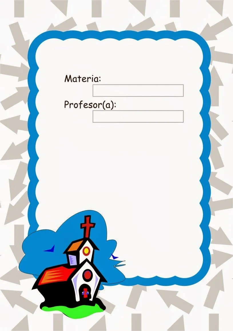 Caratulas para Cuadernos: Curso de Religion con Flechas Caratulas para Cuadernos: Curso de Religion con Flechas