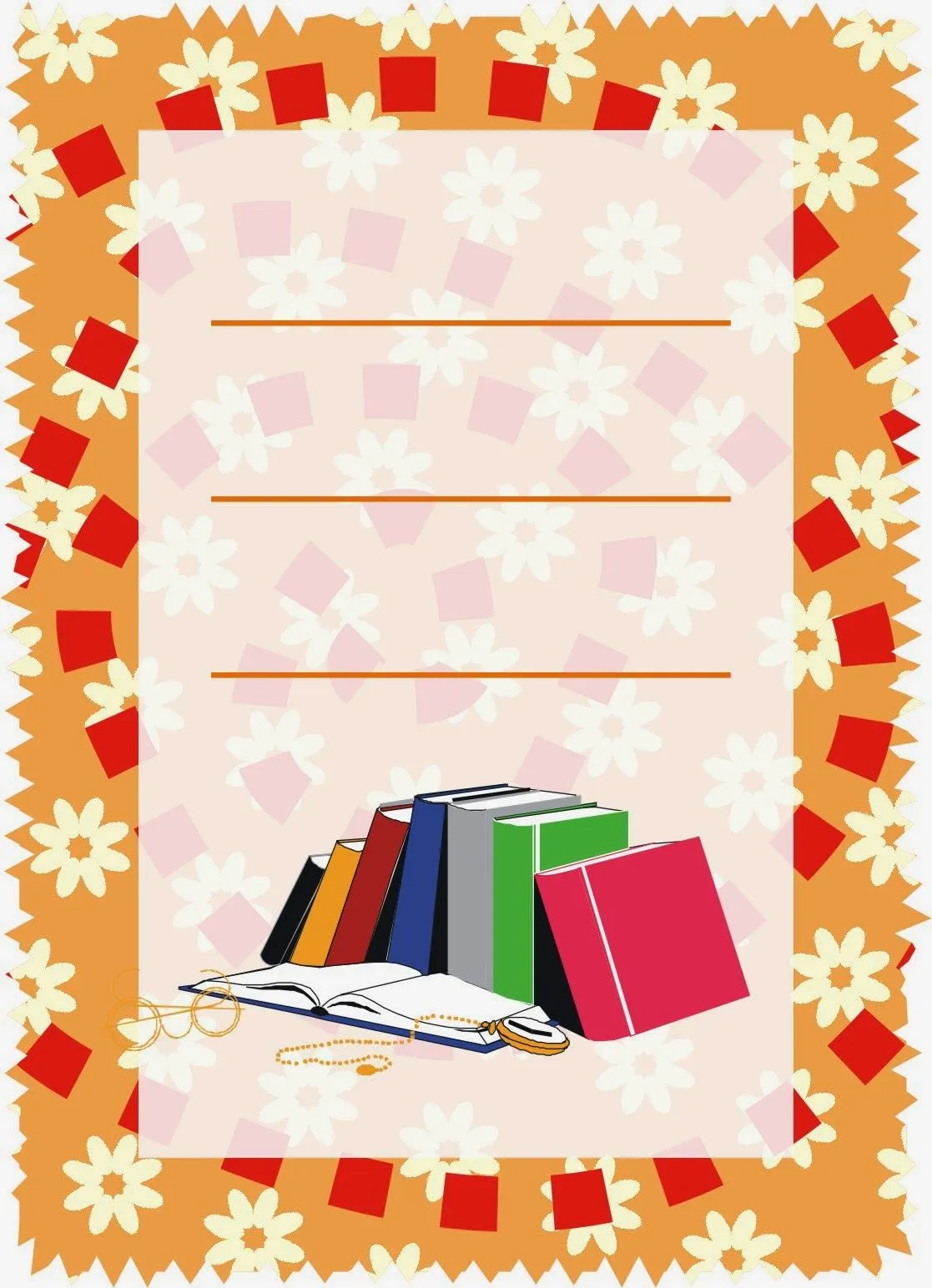 Caratulas para Cuadernos: Libros Apilados Multiusos para la Secundaria Caratulas para Cuadernos: Libros Apilados Multiusos para la Secundaria