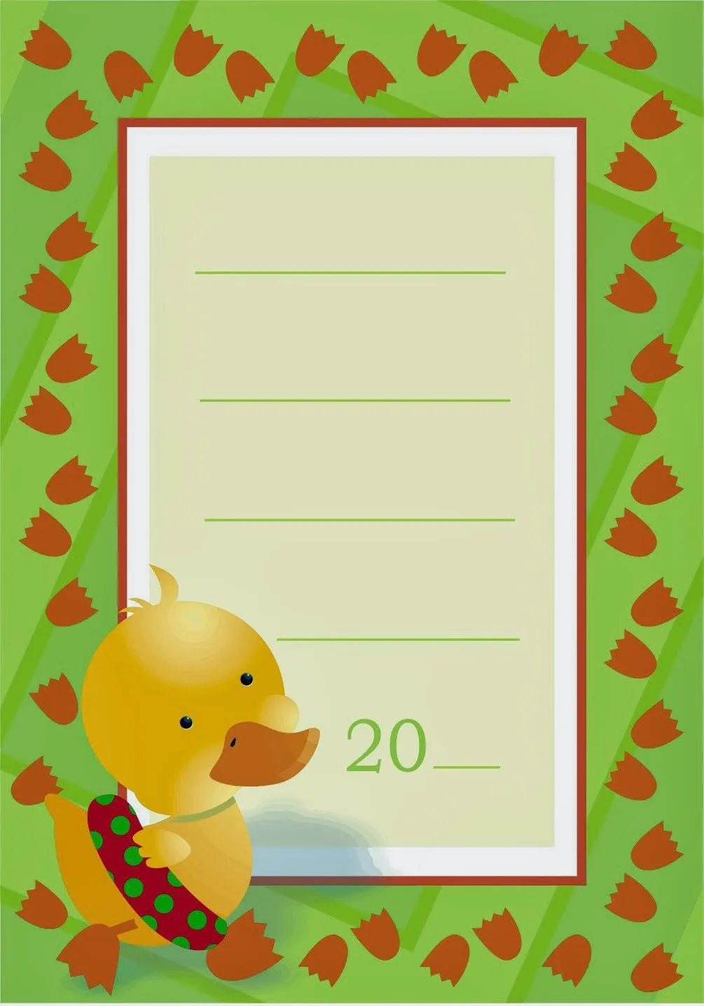 CARATULAS ESCOLARES: Patito Amarillo Infantil CARATULAS ESCOLARES: Patito Amarillo Infantil