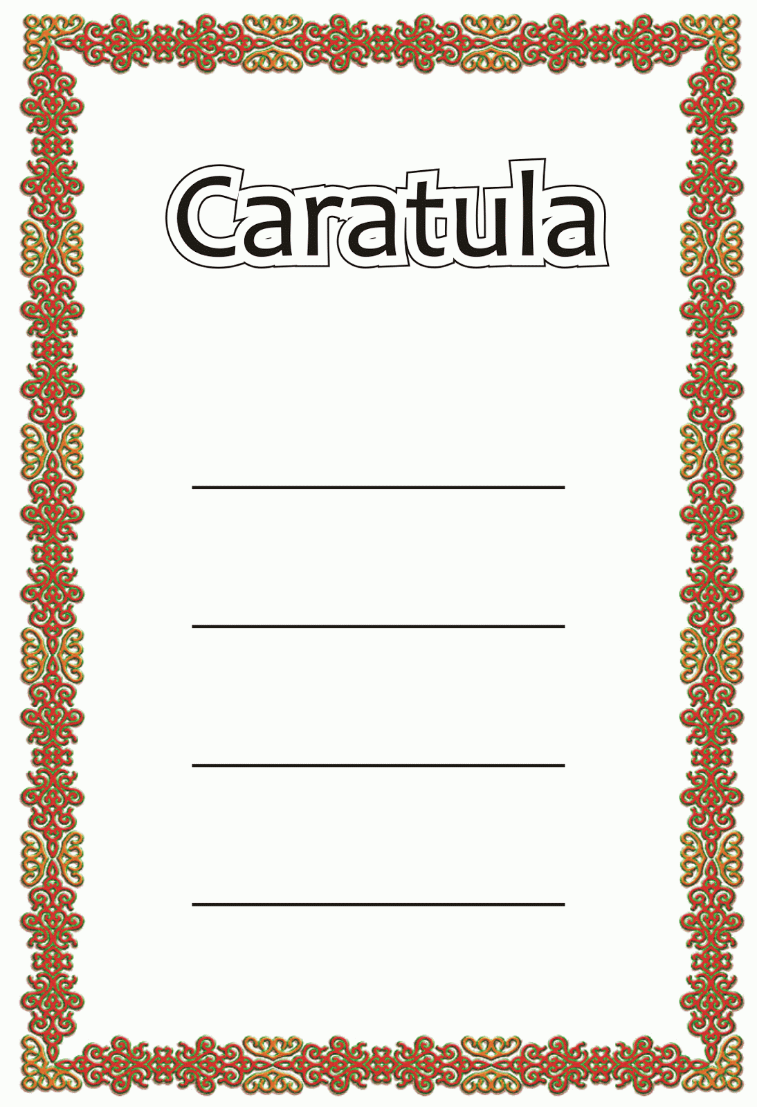 Caratulas para Trabajos: Marco con Encabezado para Llenar Caratulas para Trabajos: Marco con Encabezado para Llenar