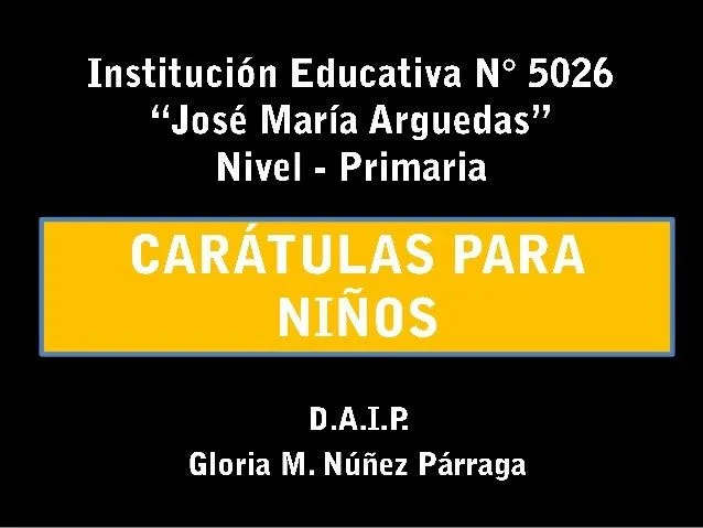 CARÁTULAS PARA NIÑOS
