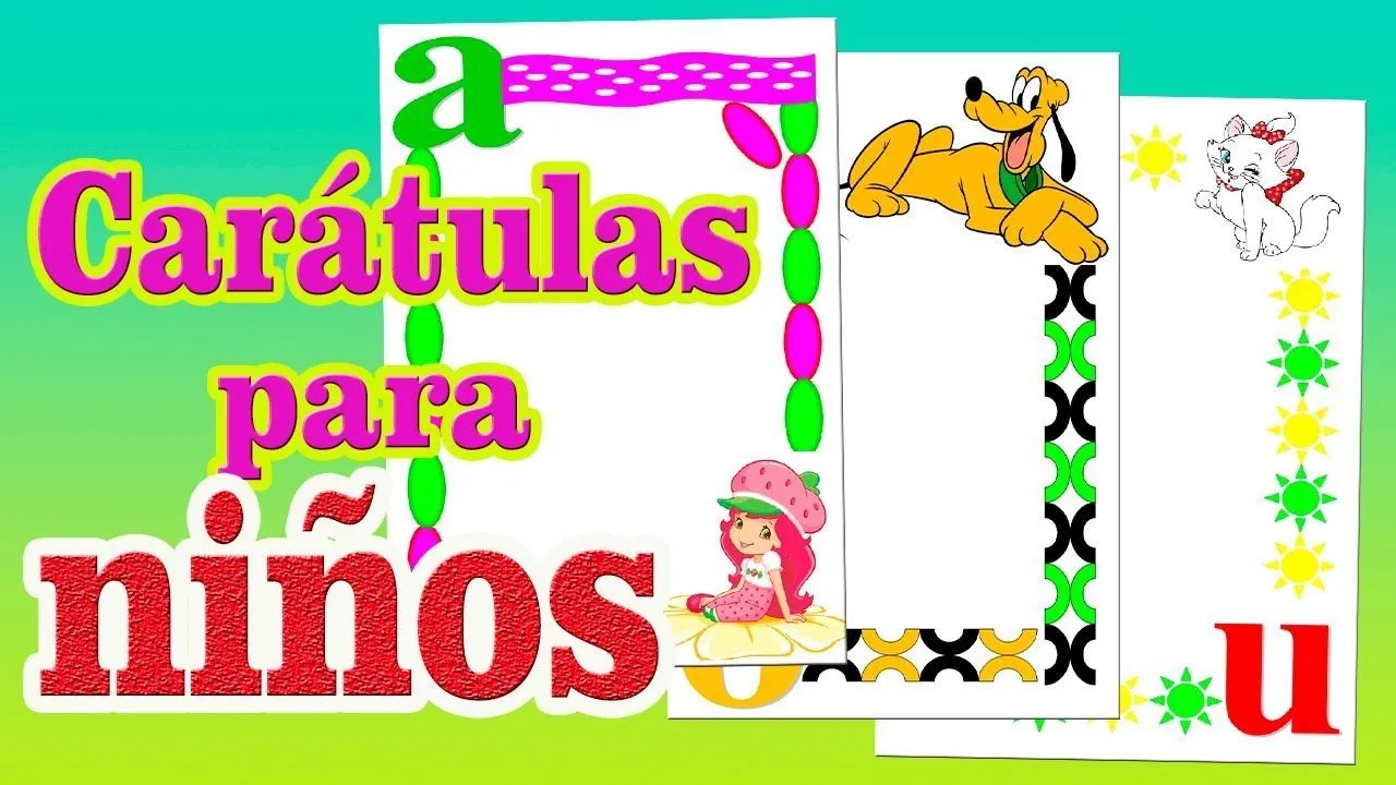 Carátulas para niños (as) con las vocales - DIY | El canal de la Rochy - YouTube Carátulas para niños (as) con las vocales - DIY | El canal de la Rochy - YouTube