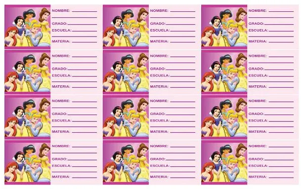 Caratulas de princesas para cuadernos - Imagui