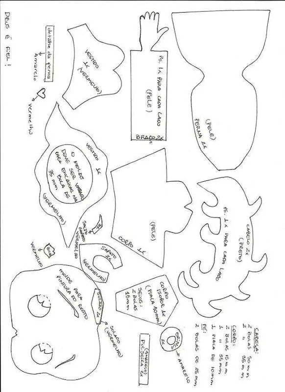 Moldes de fofuchas monster high - Imagui