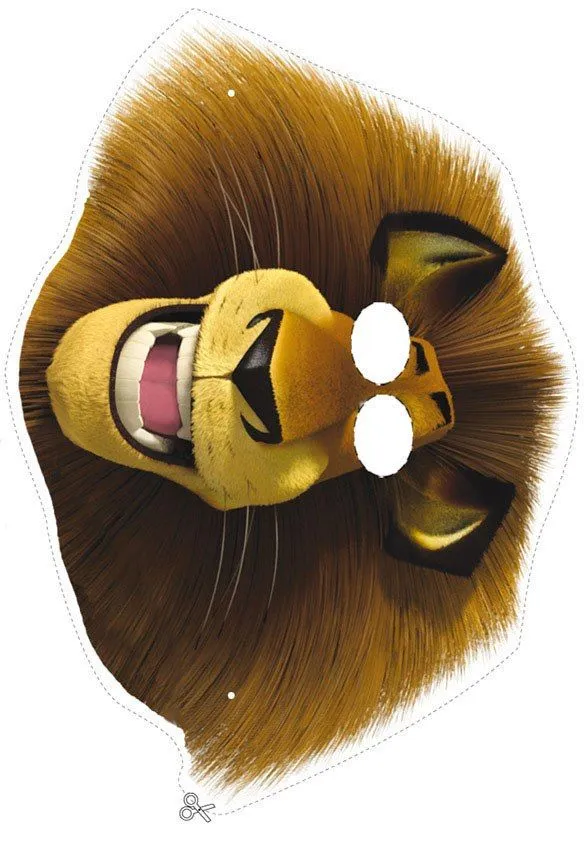 Careta de Alex el león - Caretas y máscaras de Madagascar 2
