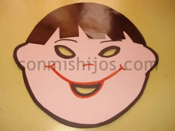 Careta de chino. Manualidad de Carnaval para hacer con niños Careta de chino. Manualidad de Carnaval para hacer con niños