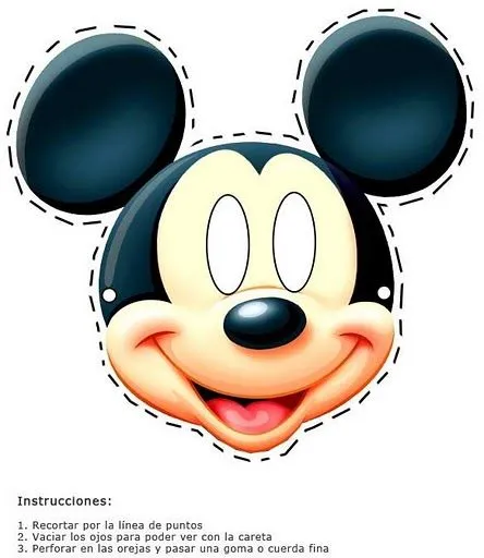 Cara Mickey Mouse para pintar - Imagui
