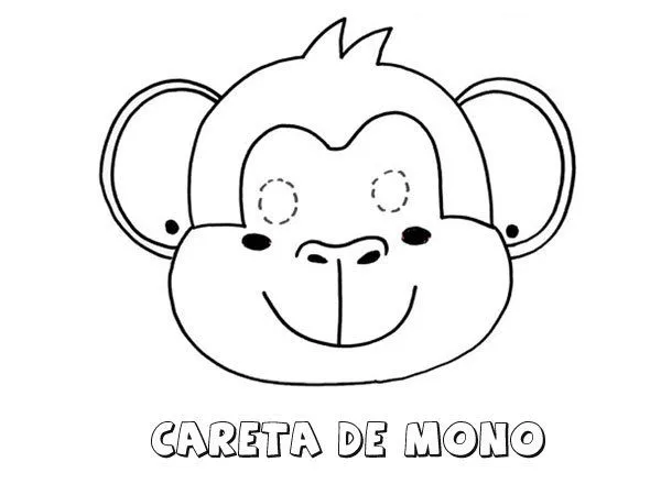 Careta de mono. Dibujos para colorear con los niños Careta de mono. Dibujos para colorear con los niños