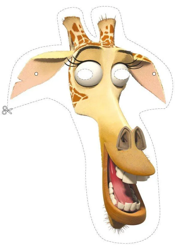 Caretas y máscaras de Madagascar 2 - Careta de Melman la jirafa Caretas y máscaras de Madagascar 2 - Careta de Melman la jirafa