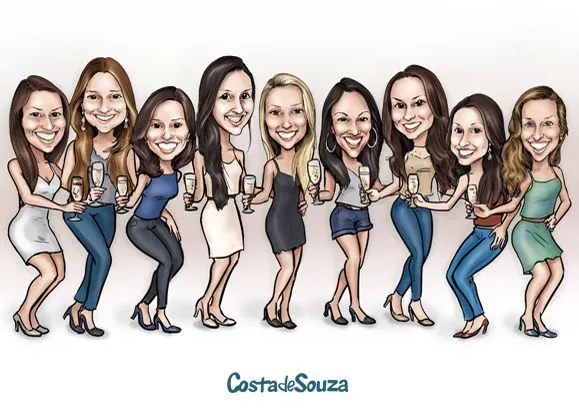caricatura de amigas caricaturas | Costa de Souza caricatura de amigas caricaturas | Costa de Souza