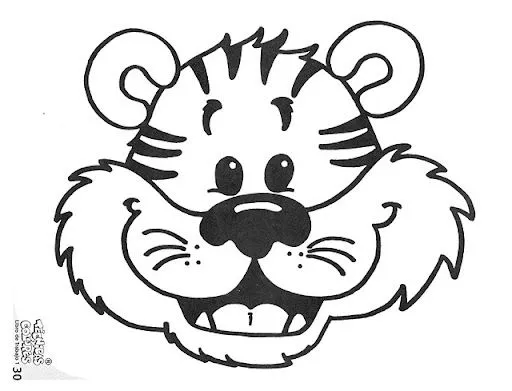 Caras de tigres para pintar colorear - Imagui