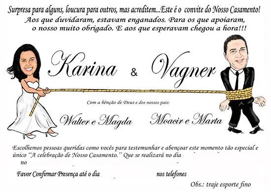 Caricatura para Convites de Casamento - Convites de Casamento Caricatura para Convites de Casamento - Convites de Casamento