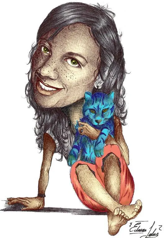 caricatura de una joven edwar jesus salas medina - Artelista.com