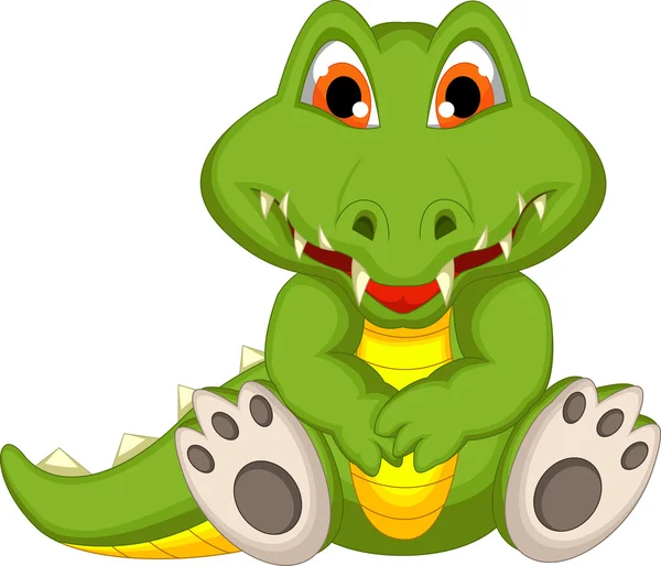 Caricatura lindo cocodrilo sentado — Vector stock © starlight789 ...