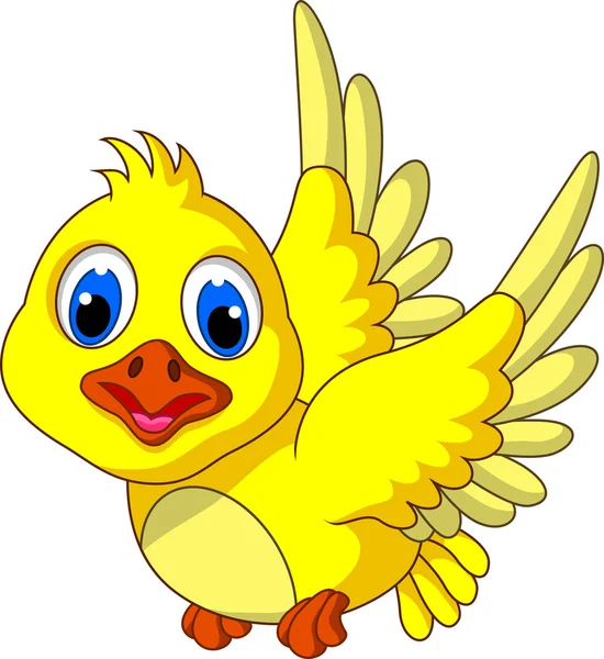 Caricatura lindo pájaro amarillo volando — Vector stock ... Caricatura lindo pájaro amarillo volando — Vector stock ...