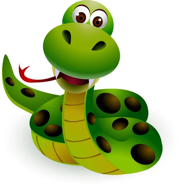 Caricatura lindo serpiente verde — Vector stock © starlight789 ...