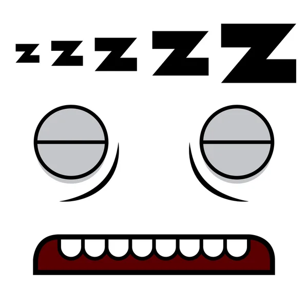 una caricatura lindo vector durmiendo cara blanca — Vector stock ...
