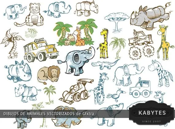 Caricaturas de animales africanos vectorizados | Kabytes Caricaturas de animales africanos vectorizados | Kabytes