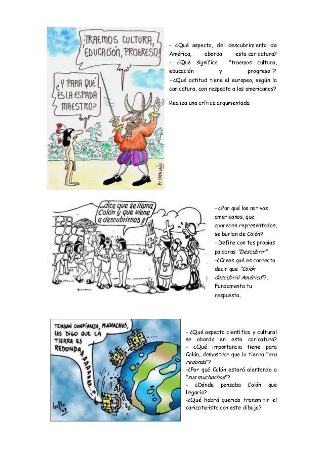 Caricaturas Descubrimiento de América