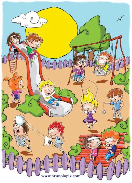 Caricaturas de niños jugando en el parque - Imagui Caricaturas de niños jugando en el parque - Imagui