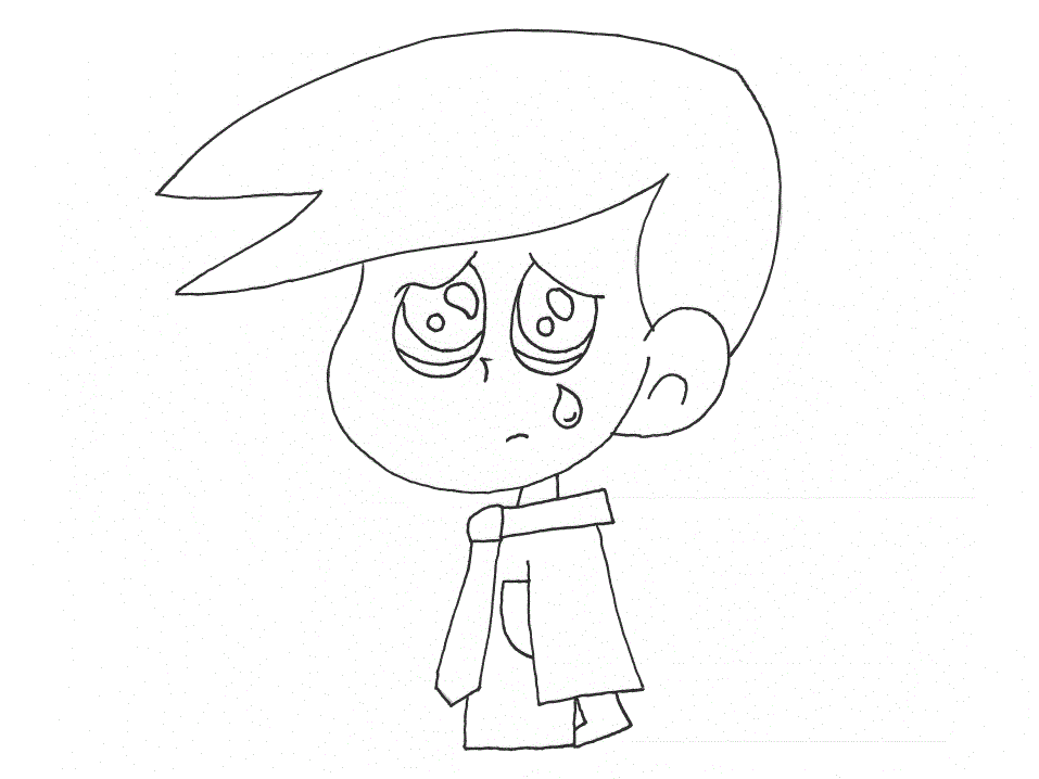 Dibujo para colorear de niño triste - Imagui