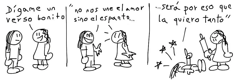 CARICATURAS DE VIVIAN Y OSCAR: Un verso de Borges CARICATURAS DE VIVIAN Y OSCAR: Un verso de Borges