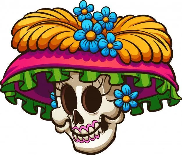 Carina de dibujos animados | Arte de calavera de alfeñique, Cráneos  mexicanos, Dibujo dia de muertos