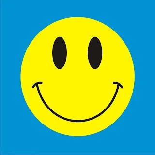 la carita feliz color amarillo ojos y boca de color negro fondo azul ... la carita feliz color amarillo ojos y boca de color negro fondo azul ...