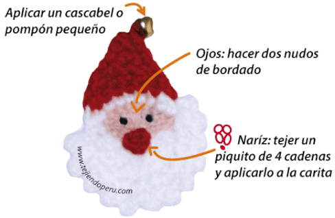 Carita de Papa Noel - Tejiendo Perú