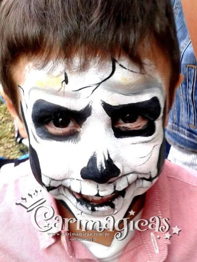 Carita Pintada de calavera. Contáctanos a: RPC: 980481235- ev*****@***** -  ca*****@***** #caritasp… | Caras pintadas, Caras, Maquillaje artístico