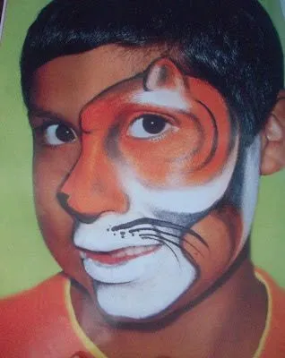 CARITA PINTADA DE UN TIGRECITO : CARITAS PINTADAS PARA NIÑOS Y NIÑAS CARITA PINTADA DE UN TIGRECITO : CARITAS PINTADAS PARA NIÑOS Y NIÑAS