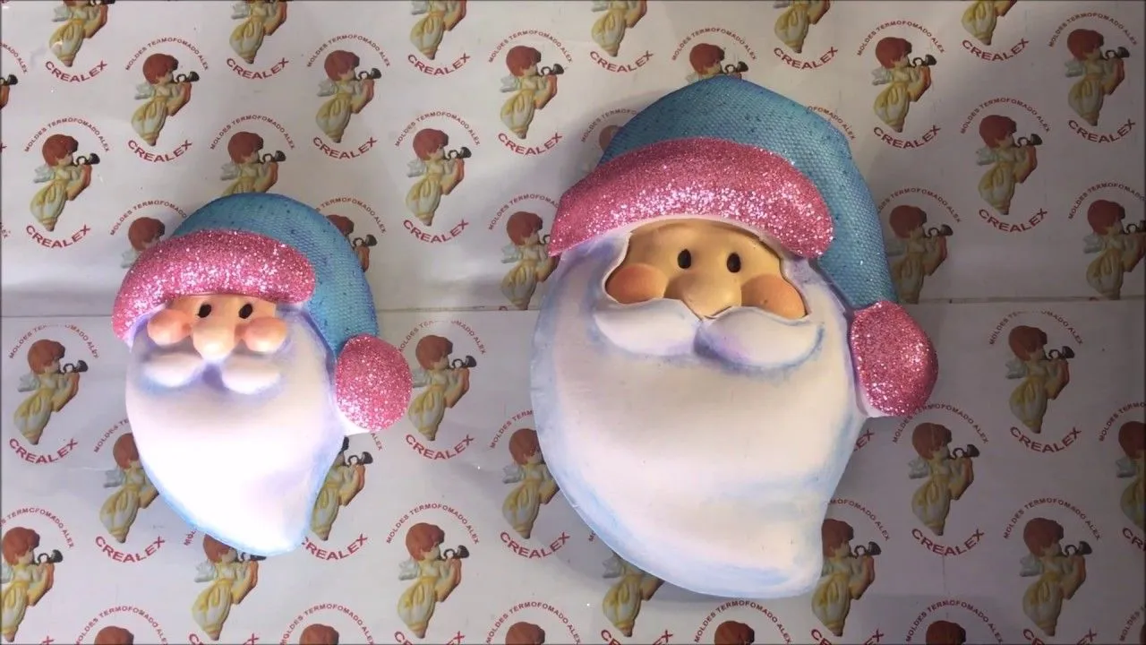 CARITA DE SANTA o PAPÁ NOEL CON MOLDE CREALEX PARA TERMOFORMAR FOMI -  YouTube