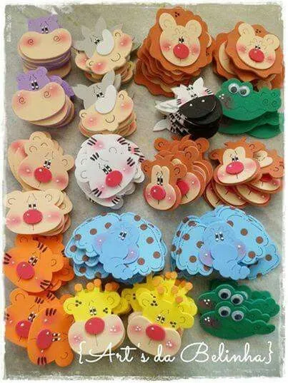 Caritas animalitos | Gomma crepla - goma eva - foami - fomi ... Caritas animalitos | Gomma crepla - goma eva - foami - fomi ...