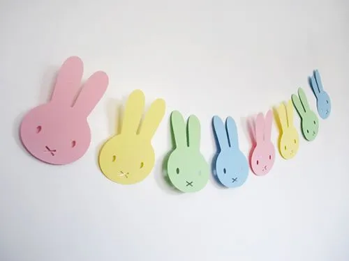 Guirnarlda de conejos para pascuas - Guía de MANUALIDADES