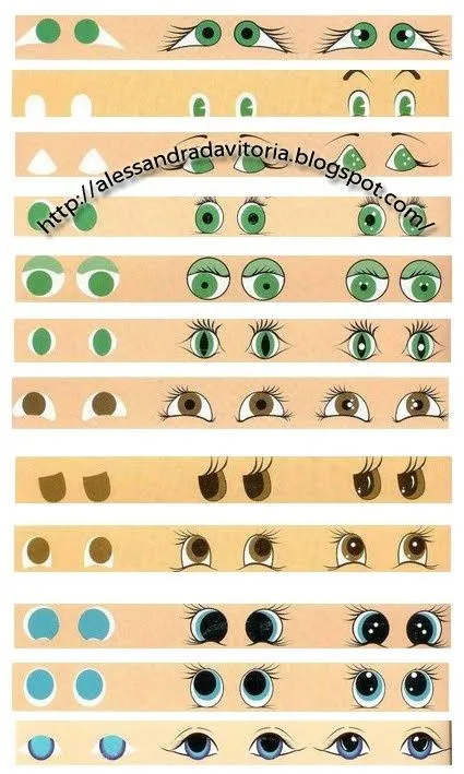 moldes de ojos para fofuchas | fofuchas y moldes | Pinterest ...