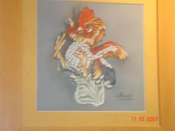 Carmen Heras. Pintura al Óleo y Pastel. GALLO Carmen Heras. Pintura al Óleo y Pastel. GALLO