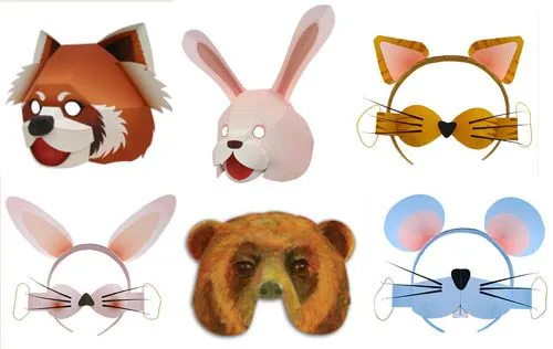 Carnaval: máscaras de animales para imprimir