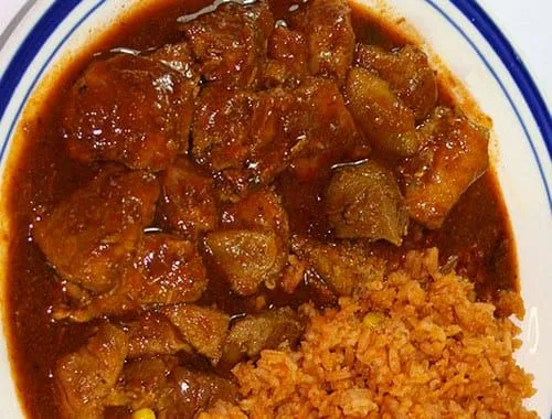 Carne de puerco en chile colorado y verdolagas | Recetas Mexicanas Carne de puerco en chile colorado y verdolagas | Recetas Mexicanas