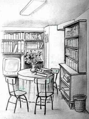 Dibujo de una sala para colorear - Imagui