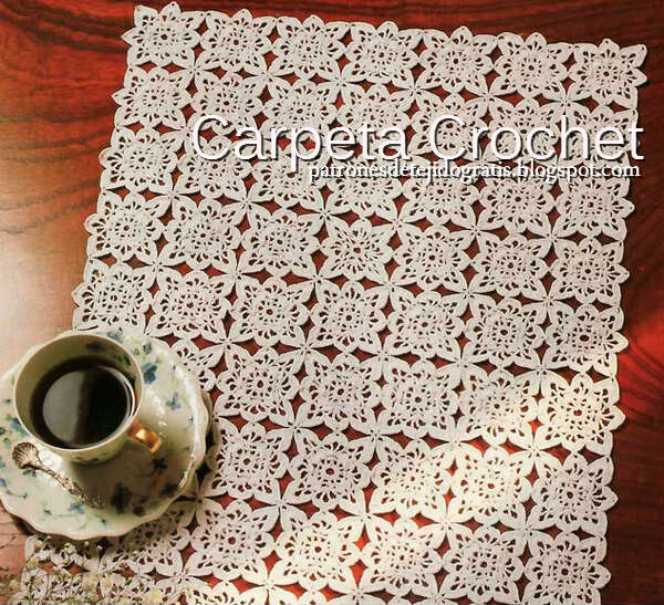 Carpeta Ganchillo Rectangular de Motivos / Esquema DIY ~ Patrones ... Carpeta Ganchillo Rectangular de Motivos / Esquema DIY ~ Patrones ...
