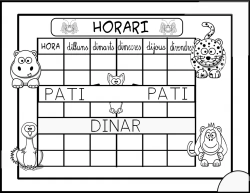 LEARNING IS FUN!: HORARIOS PARA COLOREAR
