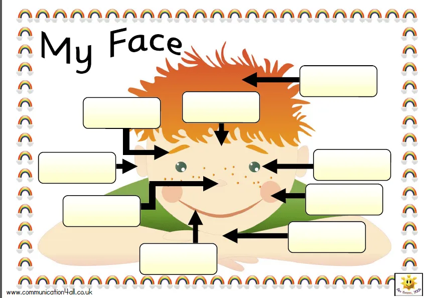 CARPETA DEL MAESTRO: MY FACE: LABELLING ACTIVITY (BOY)