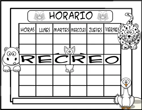 CARPETA DEL MAESTRO: HORARIOS PARA COLOREAR