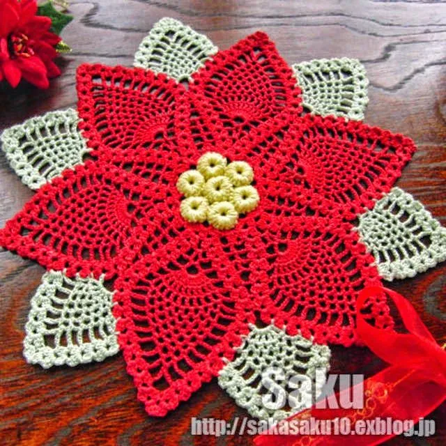 Carpeta de Navidad hecha en Japón / patrones gratis | Crochet y ... Carpeta de Navidad hecha en Japón / patrones gratis | Crochet y ...