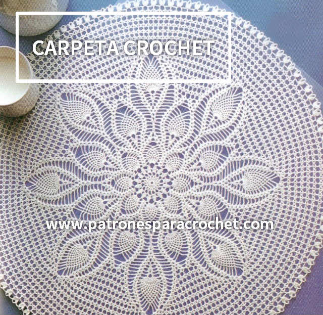 Carpeta redonda con centro de piñas / patrones ~ Patrones para Crochet Carpeta redonda con centro de piñas / patrones ~ Patrones para Crochet
